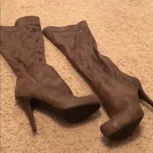 Never been worn*****BCBG suede/leather heels boots